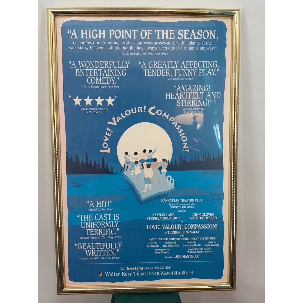 Love Valour Compassion Broadway Window Card Poster Nathan Lane Walter Kerr Frame